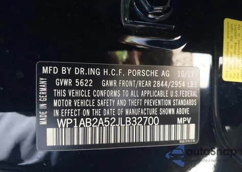 2018 Porsche Macan S z USA, uszkodzony, nr VIN WP1AB2A52JLB32700